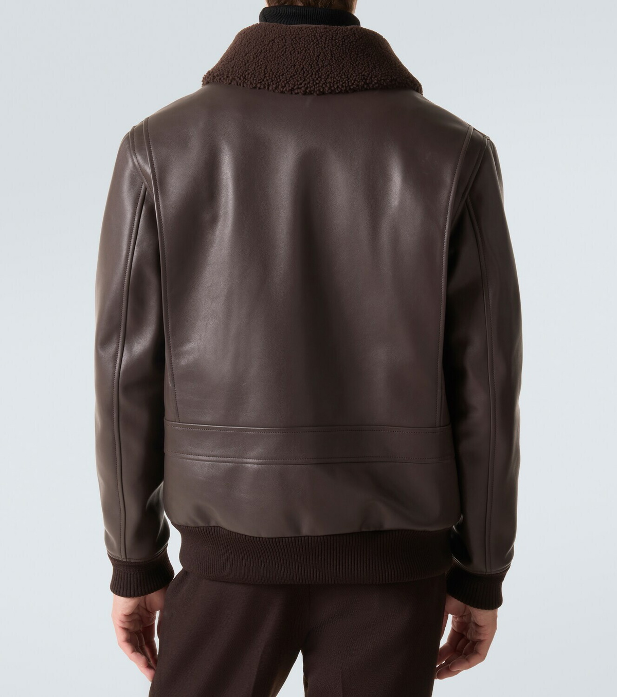 Gabriela Hearst Shearling-trimmed leather bomber jacket