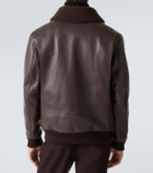 Gabriela Hearst Shearling-trimmed leather bomber jacket