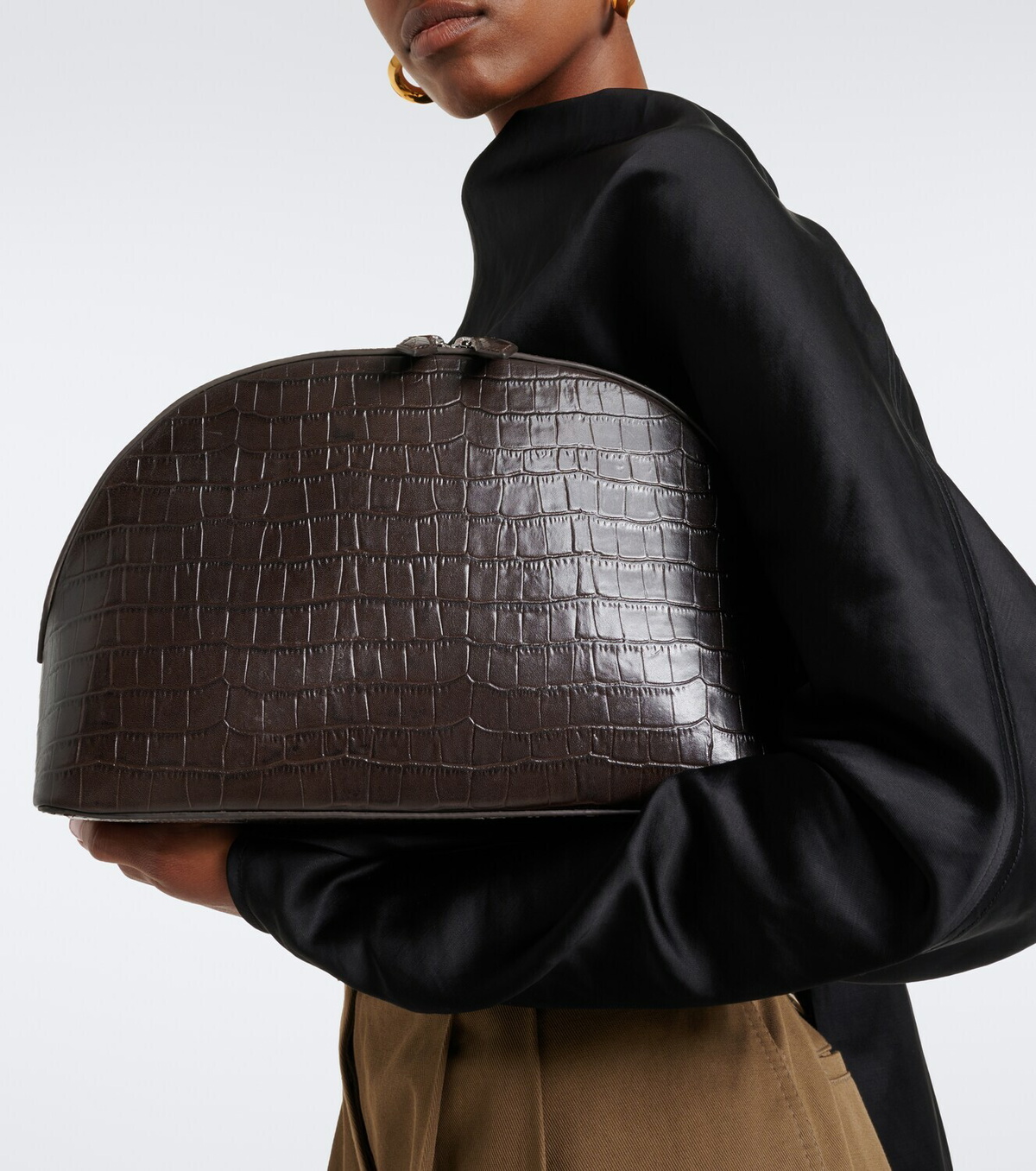 A.Emery Halloran croc-effect leather clutch
