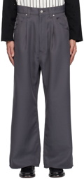 JieDa Gray Wide-Leg Trousers