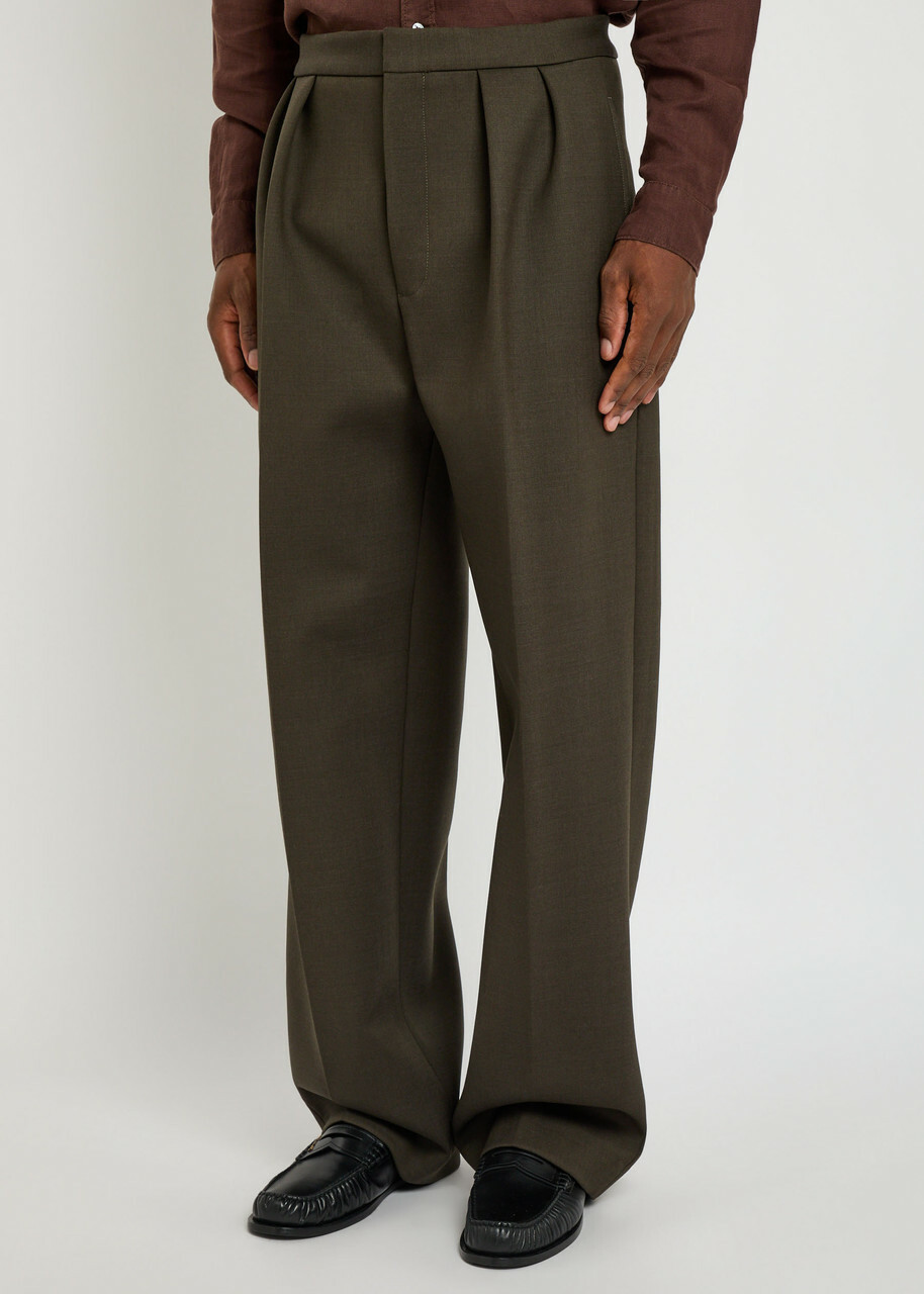 Jacquemus Le Pantalon Citta Woven Straight-leg Trousers Khaki