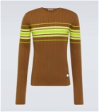 Wales Bonner Show striped ribbed-knit wool-blend top