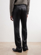 TOM FORD - Straight-Leg Pinstriped Satin Suit Trousers - Black