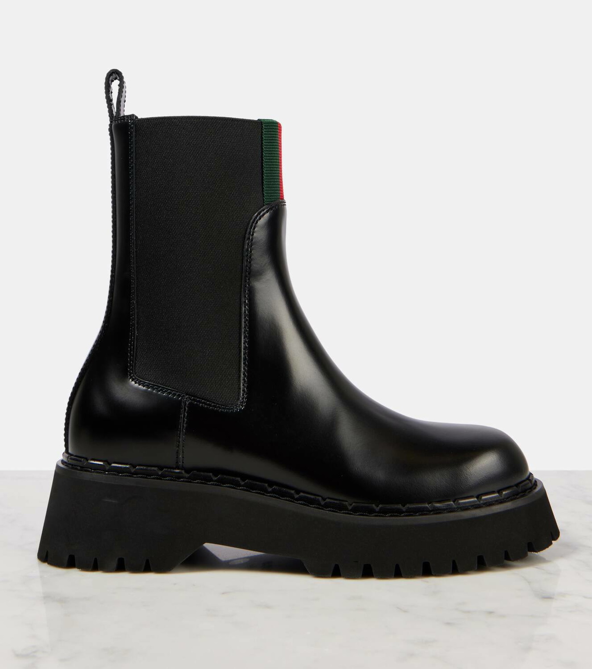 Gucci Web Stripe leather Chelsea boots Gucci