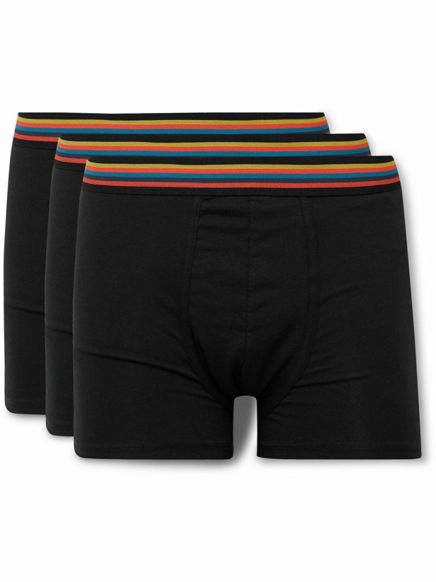 Photo: Paul Smith - Three-Pack Stretch-Cotton Boxer Briefs - Black