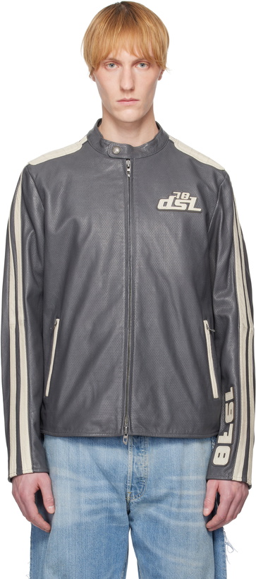 Photo: Diesel Gray L-Pop Leather Jacket