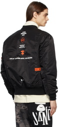 AAPE by A Bathing Ape Reversible Black & Orange Alpha Industries Edition Bomber