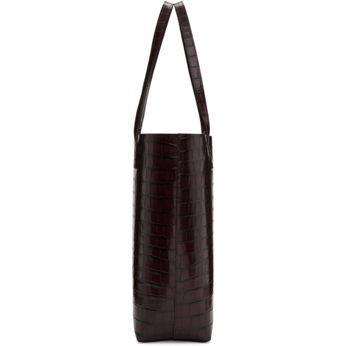 Mansur Gavriel Large Tote Crocodile-embossed Bag In Metallic Croc