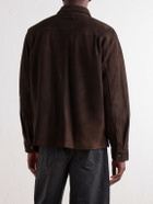 Aimé Leon Dore - Logo-Appliquéd Paneled Suede Overshirt - Brown