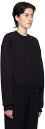 SKIMS Black Cotton Fleece Classic Crewneck Sweatshirt