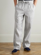 Frescobol Carioca - Luan Straight-Leg Linen and Cotton-Blend Drawstring Trousers - Gray