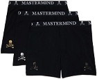 mastermind WORLD Three-Pack Black Boxers