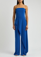 Alice + Olivia Alondra Strapless Layered Jersey Jumpsuit Blue