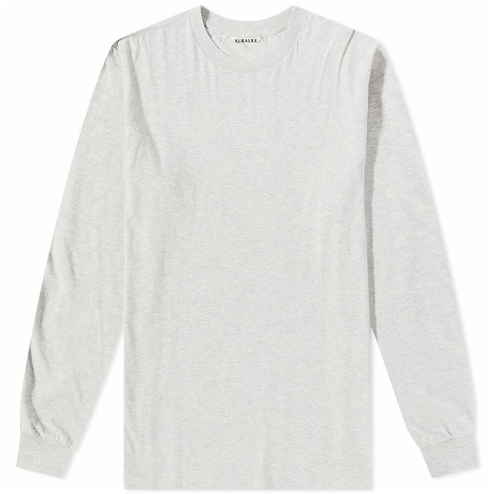 Photo: Auralee Men's Long Sleeve Seamless T-Shirt in Heather Grey