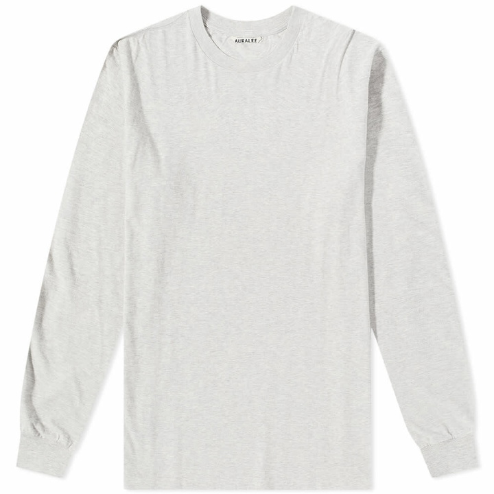 Photo: Auralee Men's Long Sleeve Seamless T-Shirt in Heather Grey