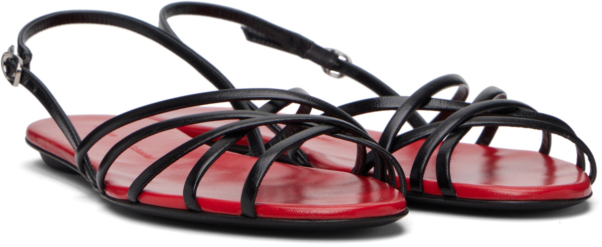 Proenza Schouler Black & Red Uma Slingback Sandals