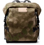 Bleu de Chauffe - Leather-Trimmed Camouflage-Print Cotton-Canvas Backpack - Green