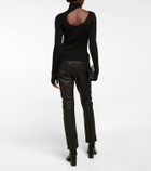 Petar Petrov Fiz cutout ribbed-knit silk top