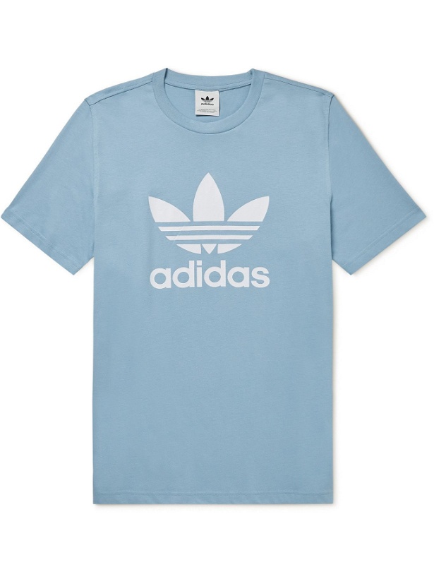 Photo: adidas Originals - Logo-Print Cotton-Jersey T-Shirt - Blue