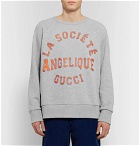 Gucci - Appliquéd Loopback Cotton-Jersey Sweatshirt - Gray