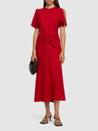 VICTORIA BECKHAM Gathered Viscose Midi Dress