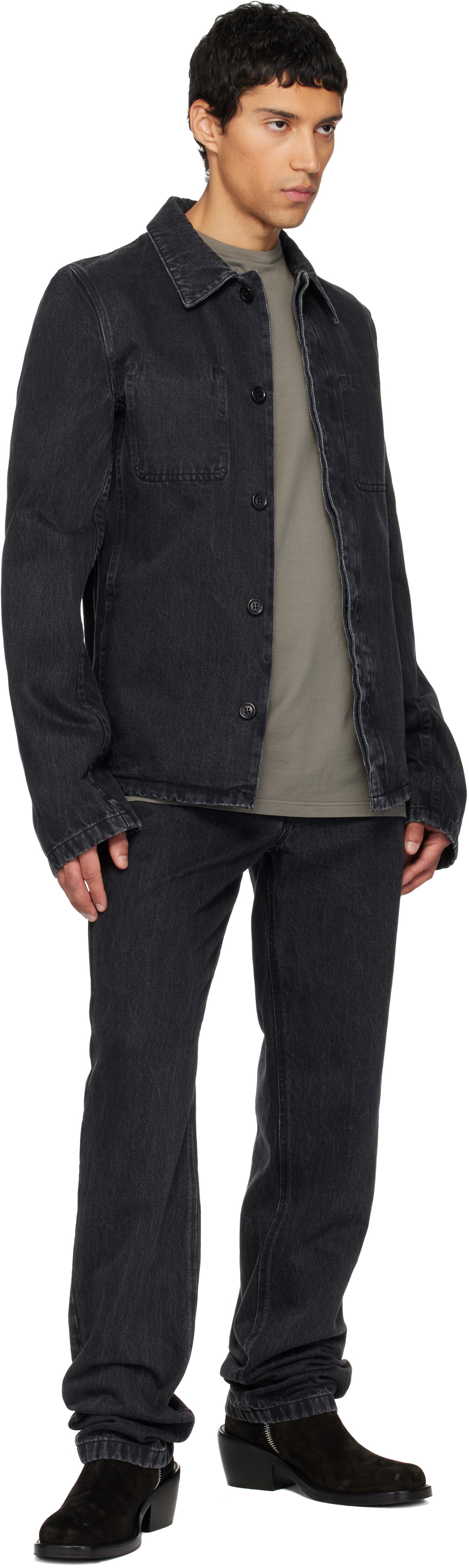 Rier Black Faded Denim Jacket