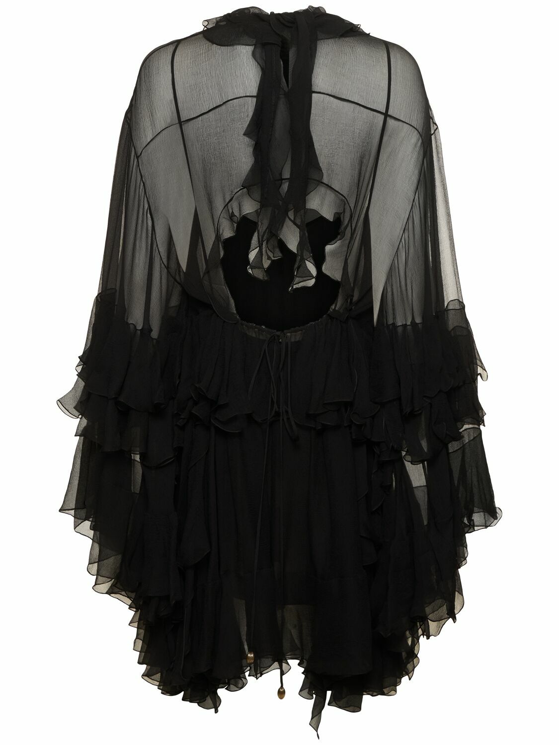 CHLOÉ Ruffled Sheer Mini Dress