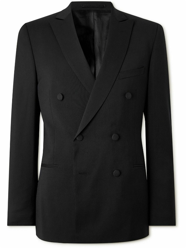 Photo: Mr P. - Double Breast Wool Tuxedo Jacket - Black