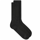 Auralee Men's Giza Cotton Sock in Black