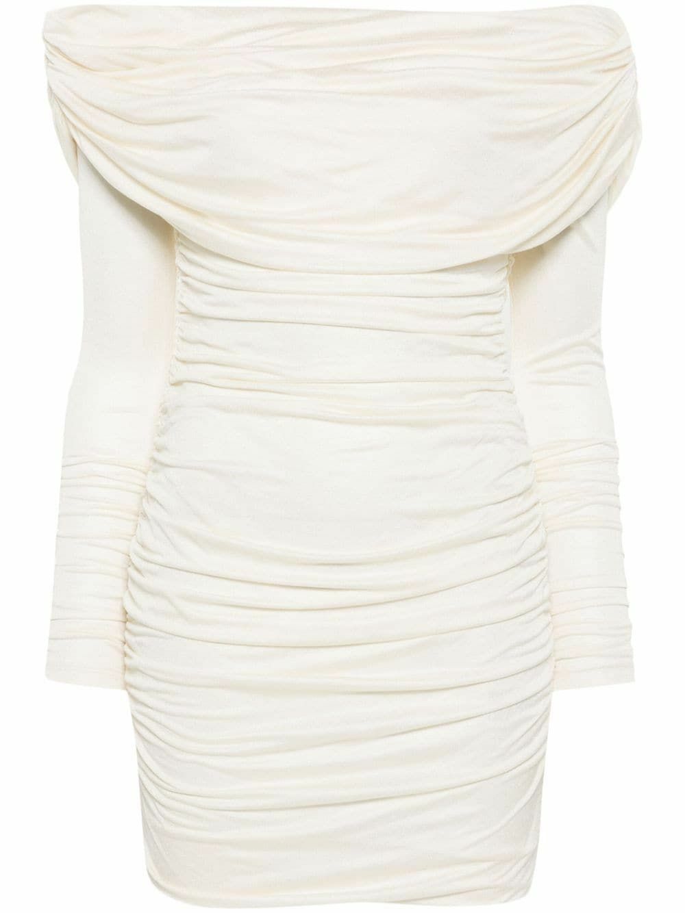 open lace back dress Endless Spring Ruffled Off Shoulder Mini Dress