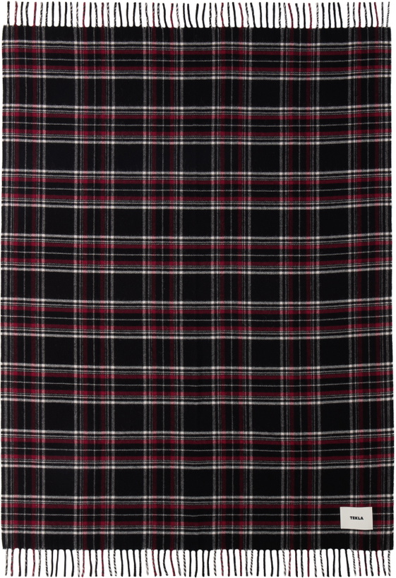 Photo: Tekla Black & Red Fringed Blanket