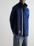 LOEWE - Logo-Appliquéd Fringed Wool and Cashmere-Blend Scarf
