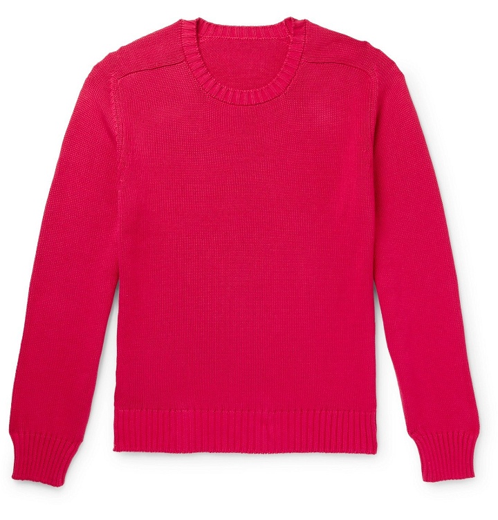 Photo: Anderson & Sheppard - Slim-Fit Cotton Sweater - Red