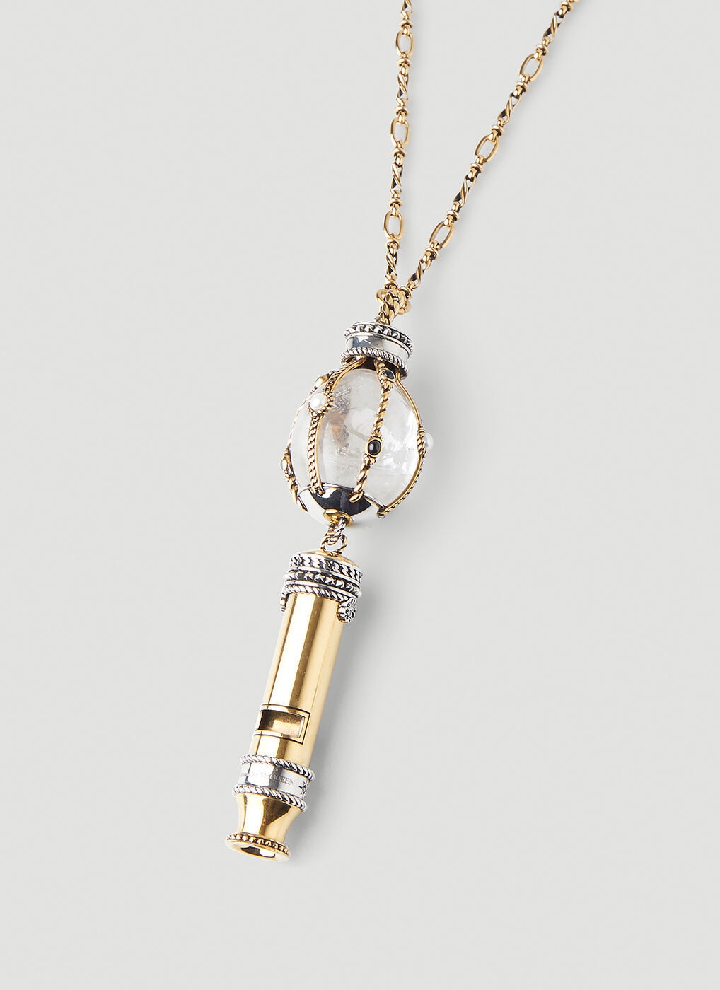 Whistle Pendant Necklace in Gold Alexander McQueen