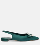Manolo Blahnik Mayjou satin slingback flats