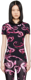 Versace Jeans Couture Black & Pink Chromo Couture T-Shirt