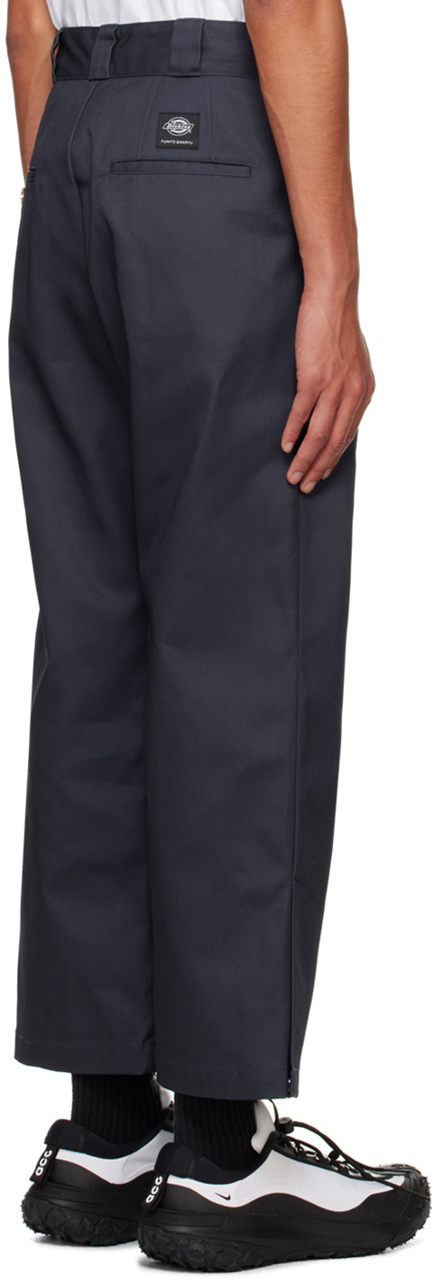 FUMITO GANRYU Navy Dickies Edition Side Slit Trousers