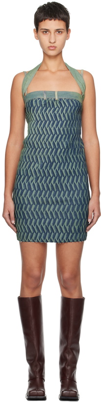 Photo: Masha Popova SSENSE Exclusive Navy & Green Denim Minidress