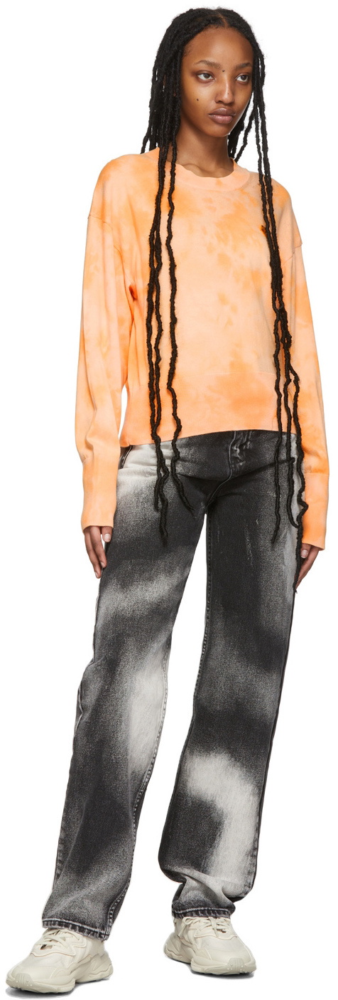 Kenzo Orange Tie-Dye Tiger Crest Sweater