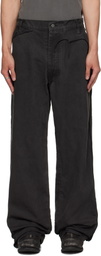 ALEXANDER DIGENOVA Black Underground Cutout Denim Cargo Pants