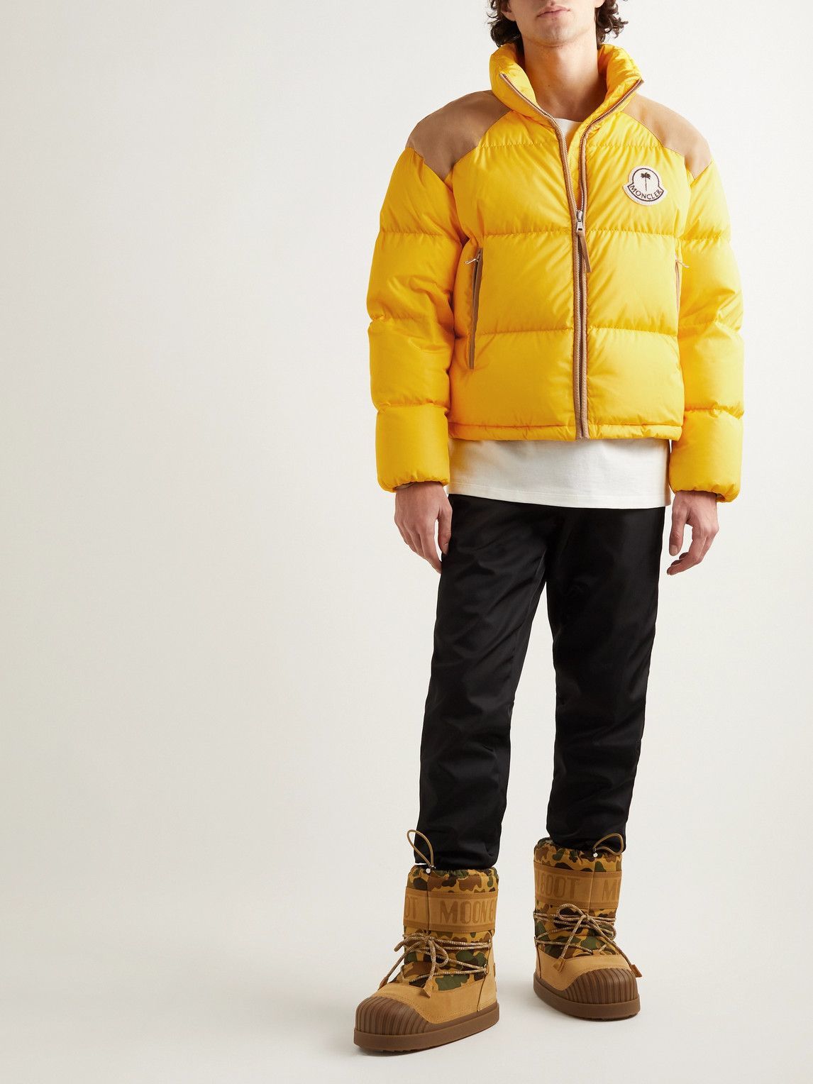 8 Moncler Palm Angels Kelsey down jacket in yellow - Moncler Genius