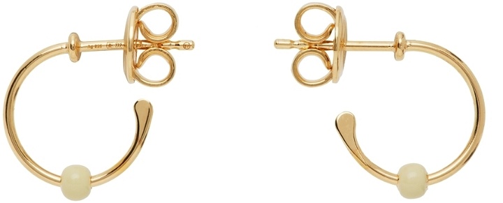 Photo: Bottega Veneta Gold & White Enamel Essentials Earrings
