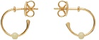 Bottega Veneta Gold & White Enamel Essentials Earrings
