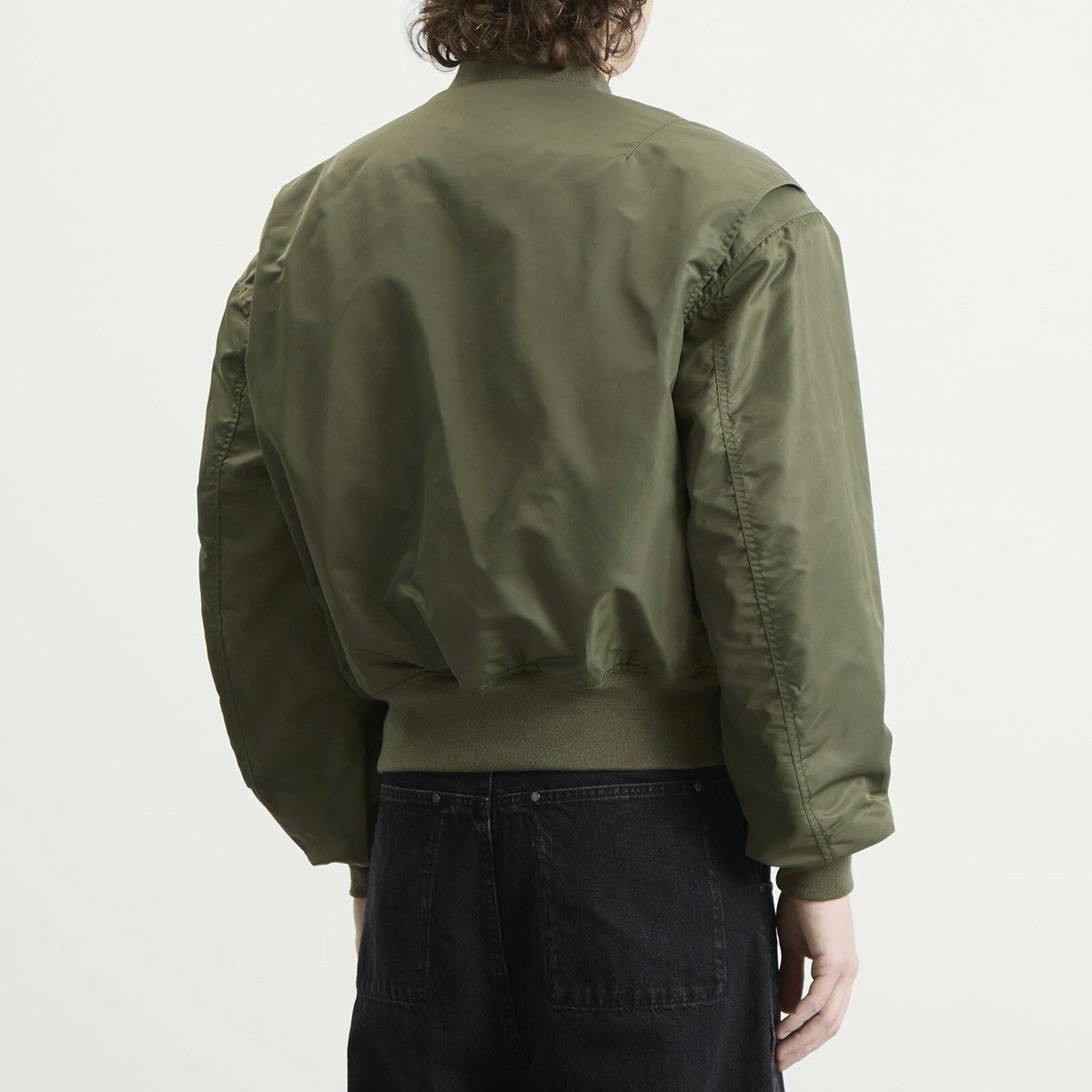 Entire Studios Men's Cropped Broad Bomber Jacket in Khaki