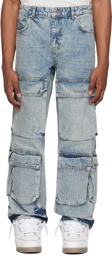Represent Blue R3CA Cargo Jeans