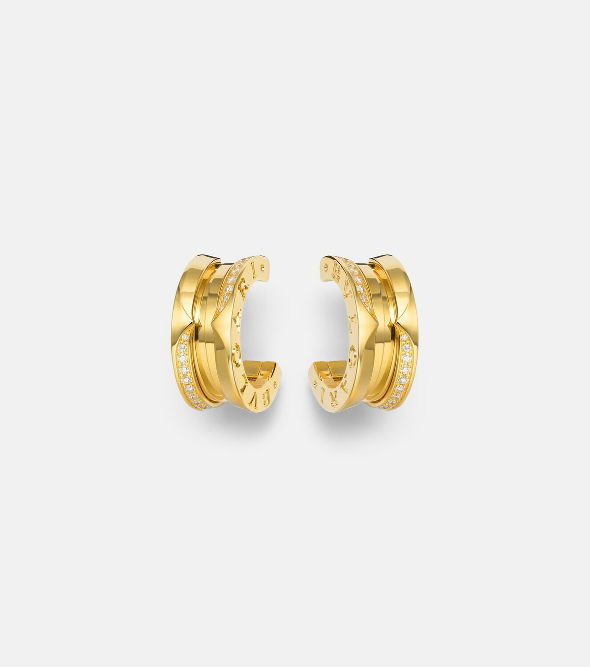 Bvlgari B.zero1 18kt gold hoop earrings with diamonds