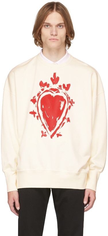 Photo: Alexander McQueen Off-White Painted Heart Sweatshirt