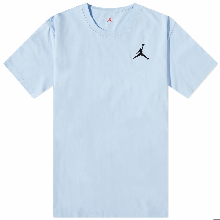 Photo: Air Jordan Men's Jump Man Emblem T-Shirt in Ice Blue/Black