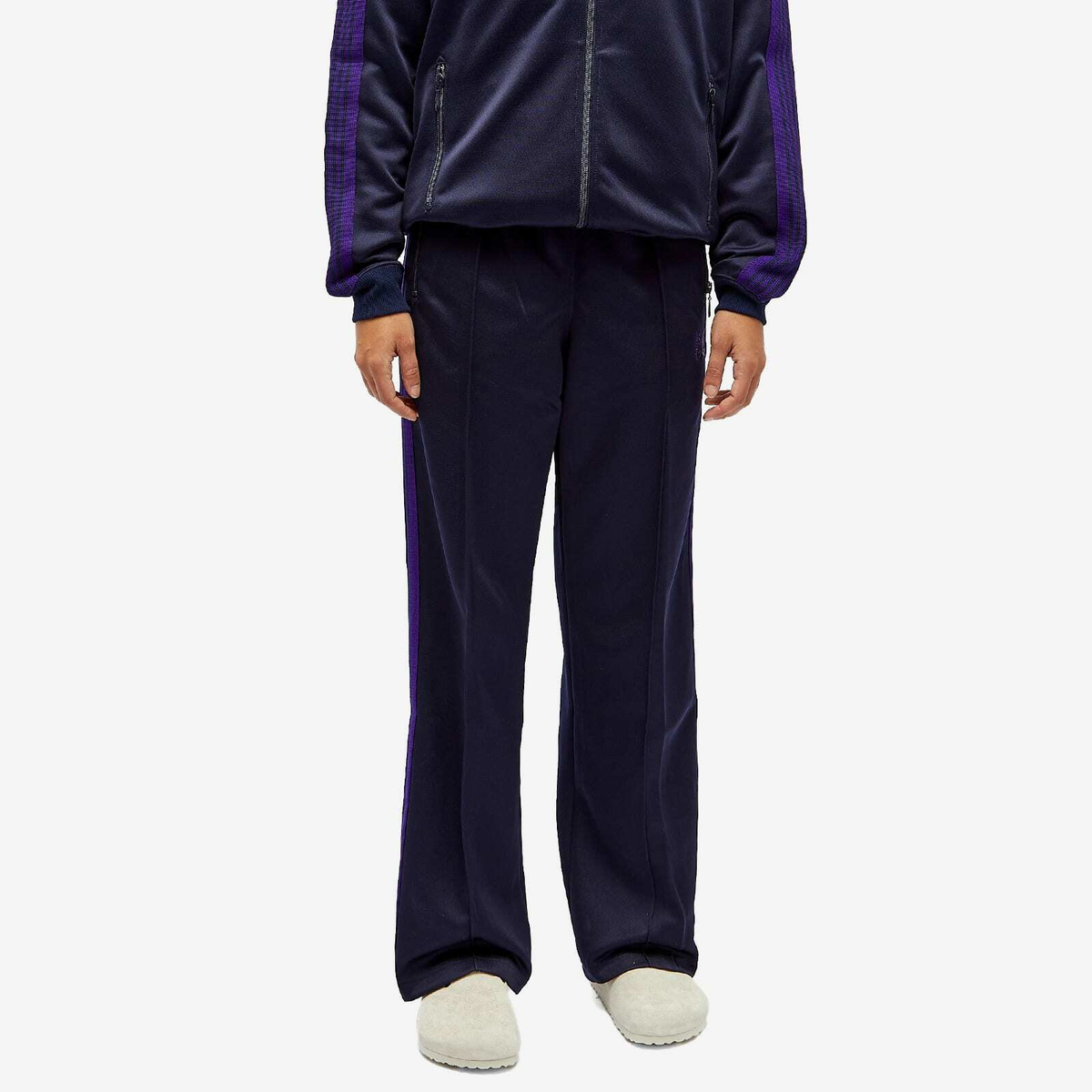 Needles Poly smooth zipped track pant, NAVY