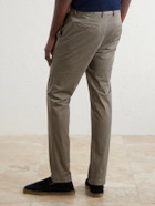 Sunspel - Straight-Leg Garment-Dyed Cotton-Blend Twill Chinos - Brown